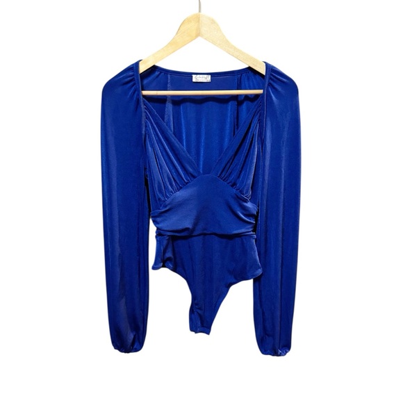 Free People Tops - Free People Intimately Blue Long Sleeve Bodysuit XS